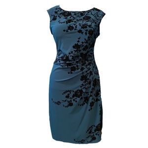 Jessica Howard Floral dress Black velvet detail